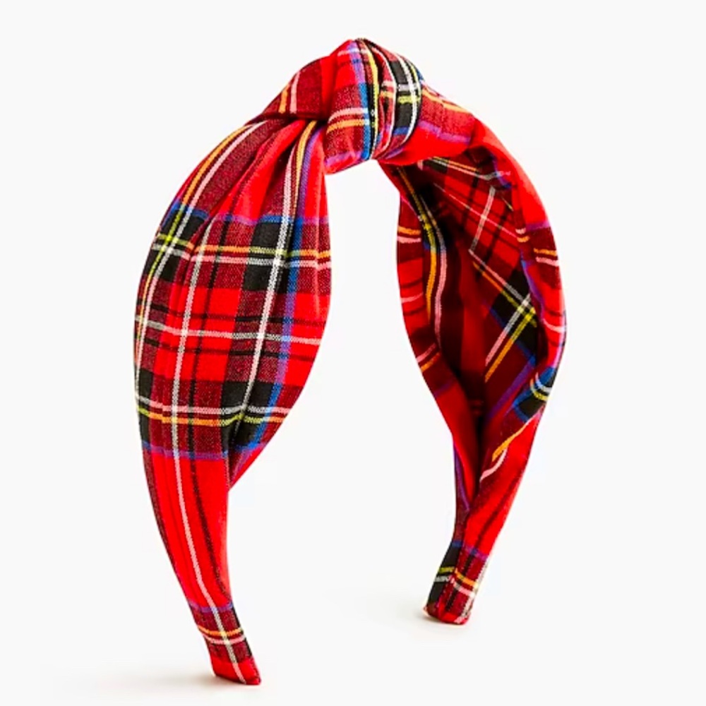 J Crew Classic Tartan Plaid Turban Knot Headband NWT